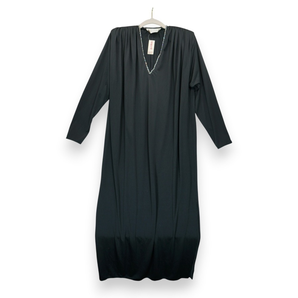 Vintage Oscar De La Renta for Swirl Crystal Trimmed Jersey Kaftan Maxi Size S